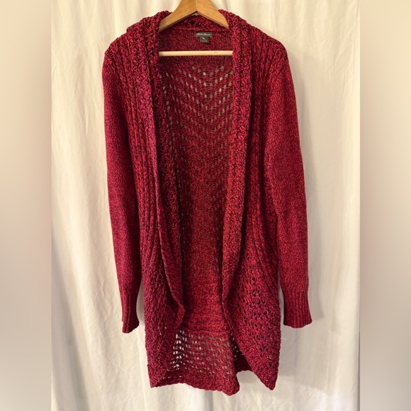 Eddie Bauer large tall long sleeve crochet cardigan sweater - Picture 1 of 7
